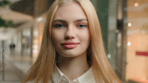 Wallpaper Mural Businesswoman Caucasian 20s woman gen z girl seller clothing store business fashion shop owner company CEO saleswoman looking at camera in shopping mall. Head shot close up portrait successful lady Torontodigital.ca