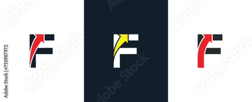 initial Letter F Arrow Logo Concept icon sign symbol Design Element. Financial, Consulting, Logistics Logotype. Vector illustration template