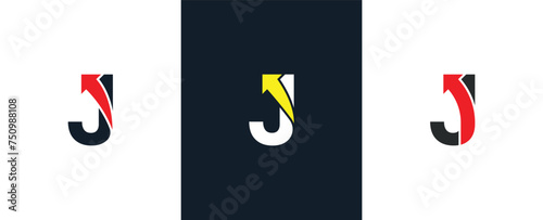 initial Letter J Arrow Logo Concept icon sign symbol Design Element. Financial, Consulting, Logistics Logotype. Vector illustration template