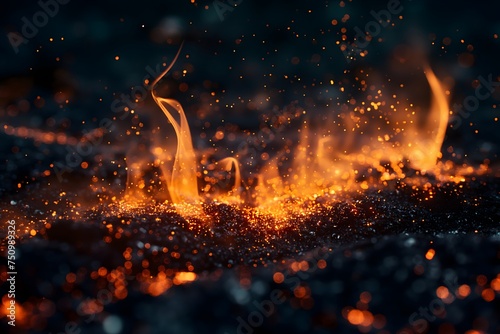 Fiery Embers and Flames Texture Background