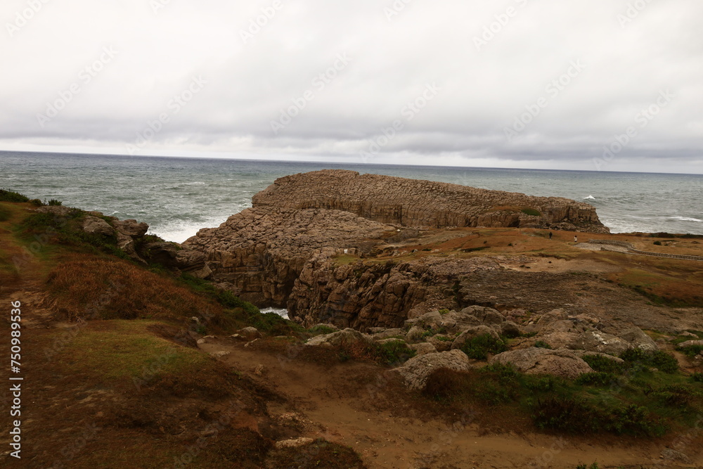 View of the pointe del torco located in the town of Suances, in the autonomous community of Cantabria in Spain.