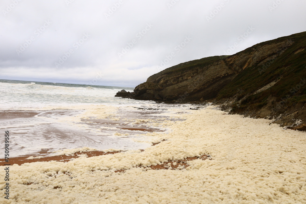 View of the pointe del torco located in the town of Suances, in the autonomous community of Cantabria in Spain. View of the pointe del torco located in the town of Suances, in the autonomous community of Cantabria in Spain.