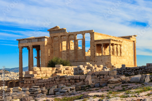 Erechtheion (Erechtheum) or Temple of Athena Polias is an ancient Greek Ionic temple on the north side of the Acropolis in Athens, Greece