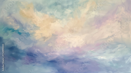 Ethereal Landscape: Pastel Hues in Abstract Expressionist Painting