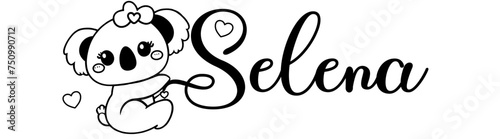 Selena - black color - name written - Word ideal for websites,, presentations, greetings, banners, cards,, t-shirt, sweatshirt, prints, cricut, silhouette, sublimation
