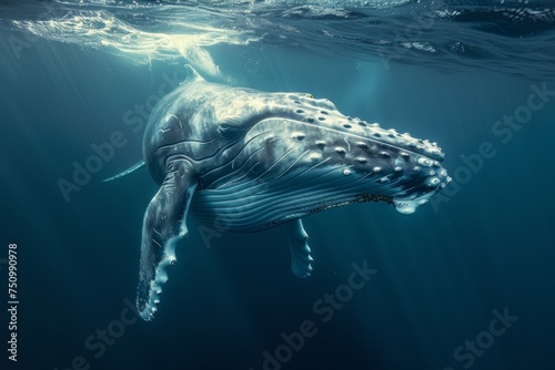 Whale in the sea in polar regions © paul