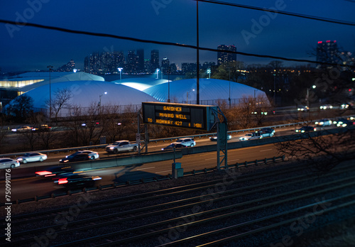 Toronto HWY traffic at night