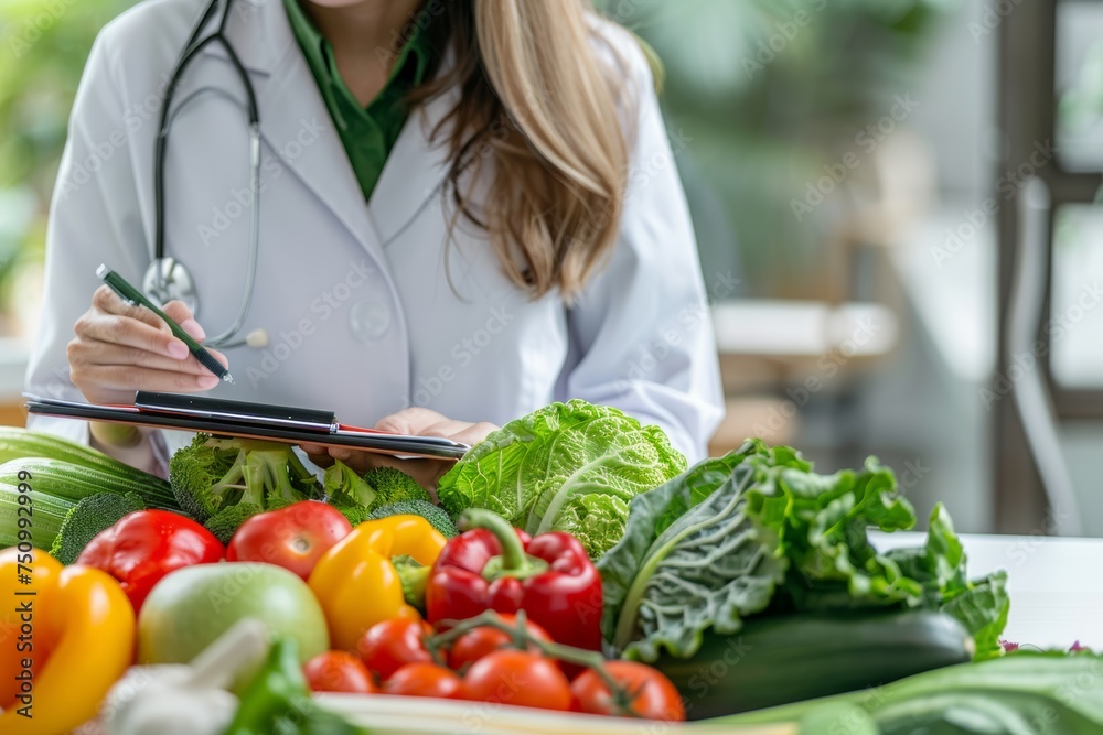 Fresh produce arrangement by a nutrition expert