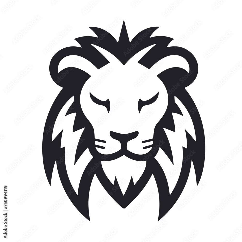 custom made wallpaper toronto digitallion head black and white vector illustration isolated transparent background, logo, cut out or cutout t-shirt print design, poster, baby products, packaging design, tribal tattoo
