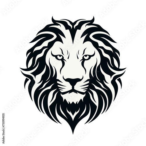 Wallpaper Mural lion head black and white vector illustration isolated transparent background, logo, cut out or cutout t-shirt print design,  poster, baby products, packaging design, tribal tattoo Torontodigital.ca