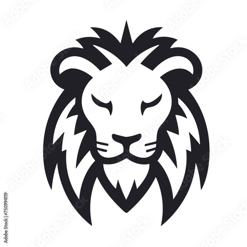 Wallpaper Mural lion head black and white vector illustration isolated transparent background, logo, cut out or cutout t-shirt print design,  poster, baby products, packaging design, tribal tattoo Torontodigital.ca