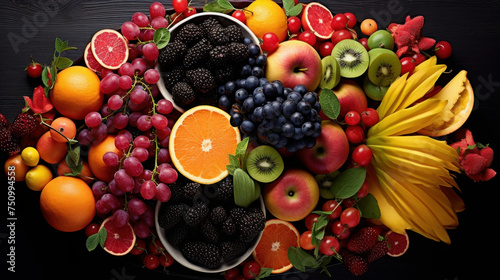 Colorful and artfully arranged fruit platter