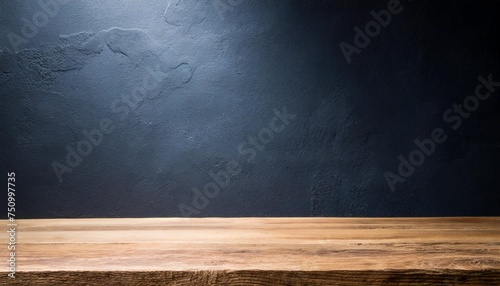 dark background wall with empty table for montage of product