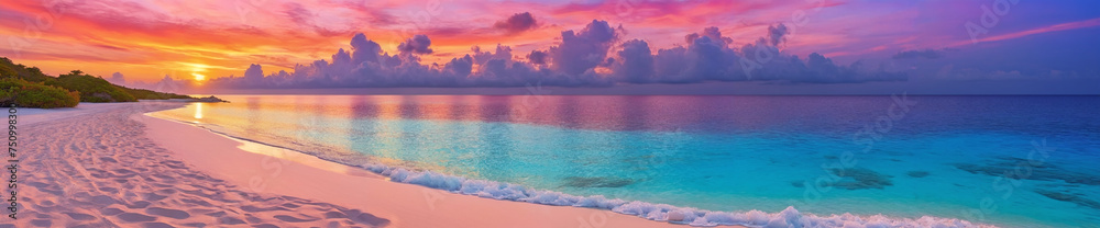 Captivating nature's beauty: an exquisite view of the sunset at the beach, where the sky meets the ocean, casting a warm glow over the sand and creating a picturesque and unforgettable moment Captivating nature's beauty: an exquisite view of the sunset at the beach, where the sky meets the ocean, casting a warm glow over the sand and creating a picturesque and unforgettable moment