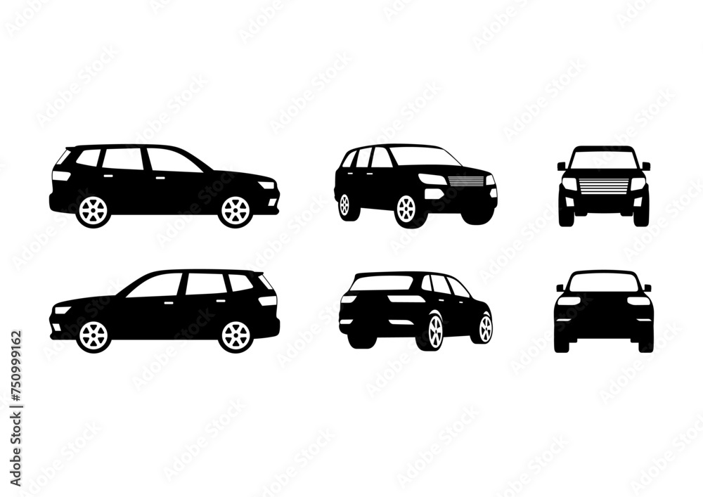 Car suv icon set isolated on the background. Ready to apply to your design. Vector illustration.	