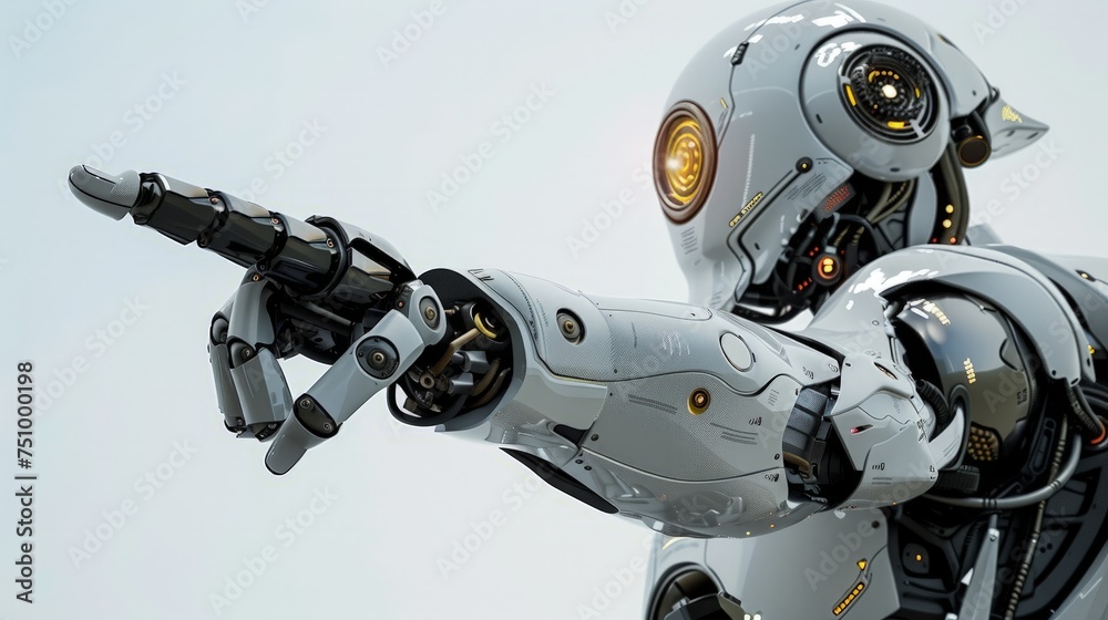 Unique robot character robot pointing Unique robot character robot pointing