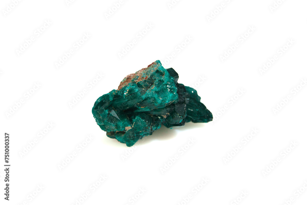 natural green dioptase rough gem on the background natural green dioptase rough gem on the background