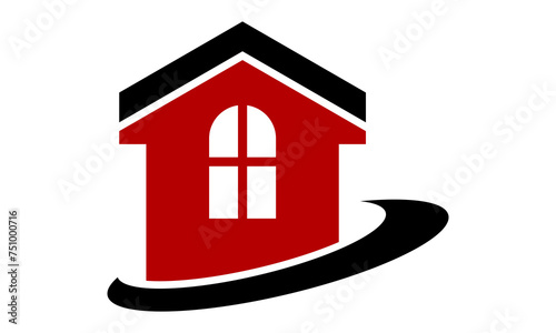 red house icon logo vector