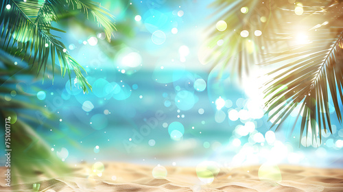 tropical background with palm tree © Imran
