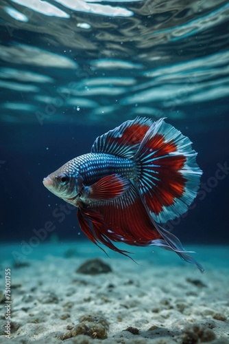 beta fish in aquarium photo