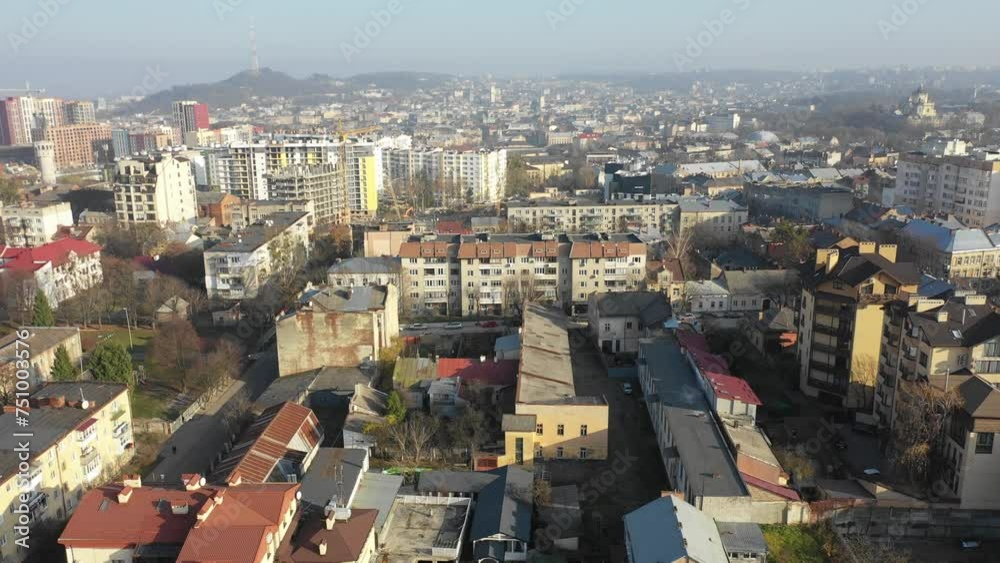 Experience the breathtaking beauty of Lviv, Ukraine, captured from a bird's-eye view in this stunning drone footage. Marvel at the city's historic architecture, cobblestone streets, and vibrant summer Experience the breathtaking beauty of Lviv, Ukraine, captured from a bird's-eye view in this stunning drone footage. Marvel at the city's historic architecture, cobblestone streets, and vibrant summer