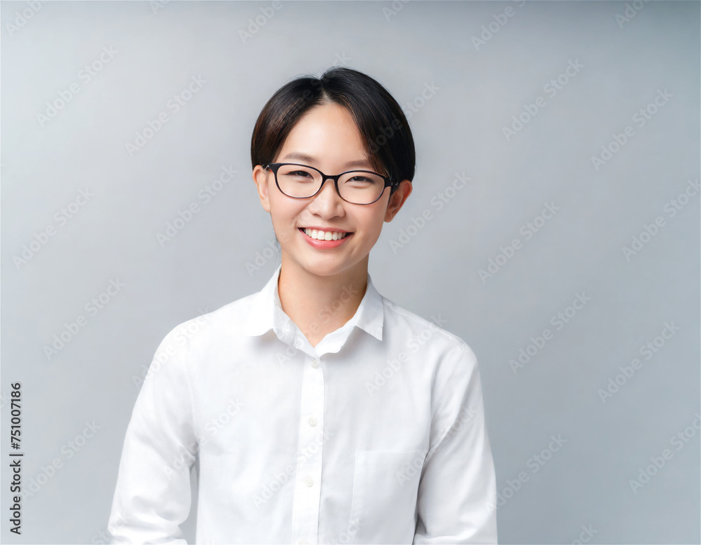 笑顔が素敵なボーイッシュな女性 笑顔が素敵なボーイッシュな女性