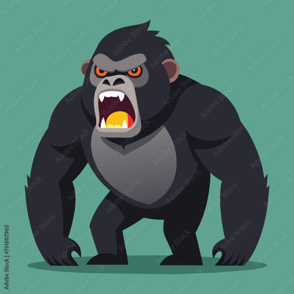 Illustration of a angry gorilla