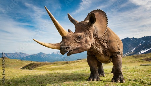 3d render of a giant prehistoric dinosaur triceratops © Raymond