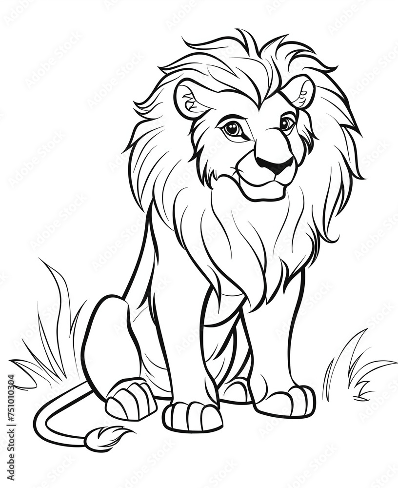 lion Coloring book page Generative AI lion Coloring book page Generative AI