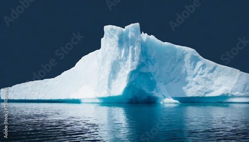 iceberg isolated on dark blue background global warming concept nature magazine illustration above water copy space