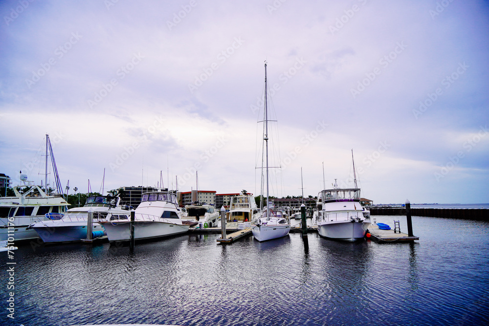 Bradenton, FL, USA - 03 02 2024: The landscape of Bradenton harbor and manatee river