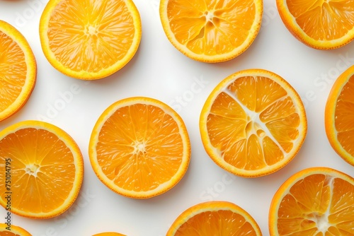 Fresh Orange Slices on White Background, citrus, fruit, juicy, vibrant