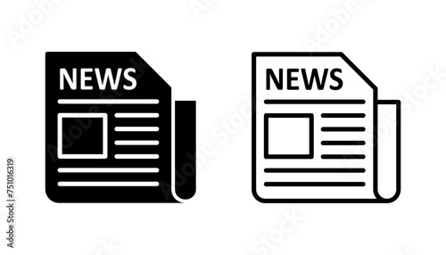 Newspaper icon set. news paper vector sign