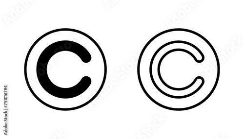 Copyright icon set. copyright symbols