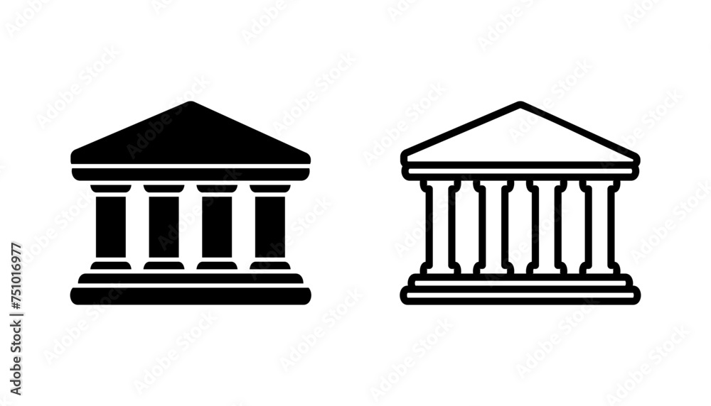 Bank icon set. bank vector icon, museum, university Bank icon set. bank vector icon, museum, university