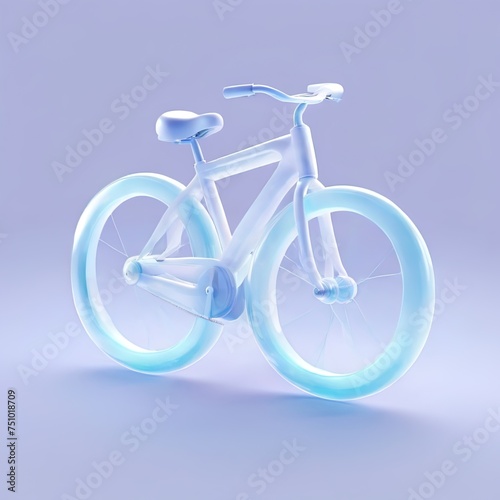 Glossy stylized glass icon of bicycle, vehicle, cycle 