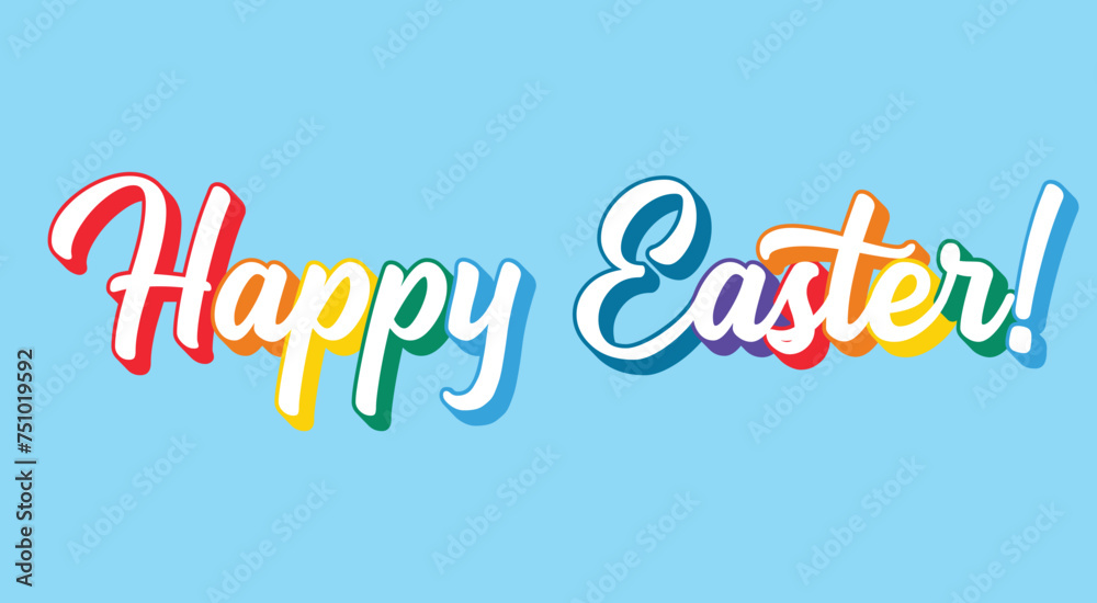 Vector hand drawn Happy Easter quote. Lettering for ad, poster, print, gift decoration. - obrazy, fototapety, plakaty 