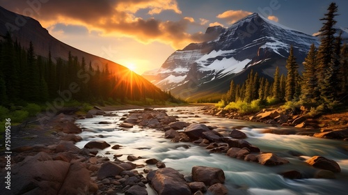 Sunset in Glacier National Park, Montana, United States of America