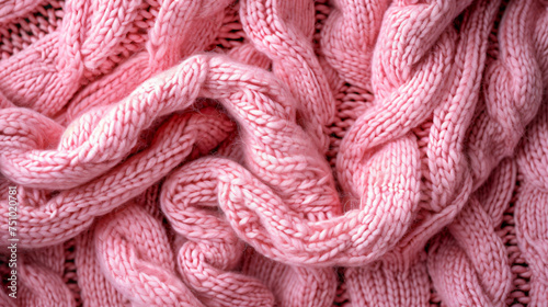 Pink texture knitted fabric fiber background cozy