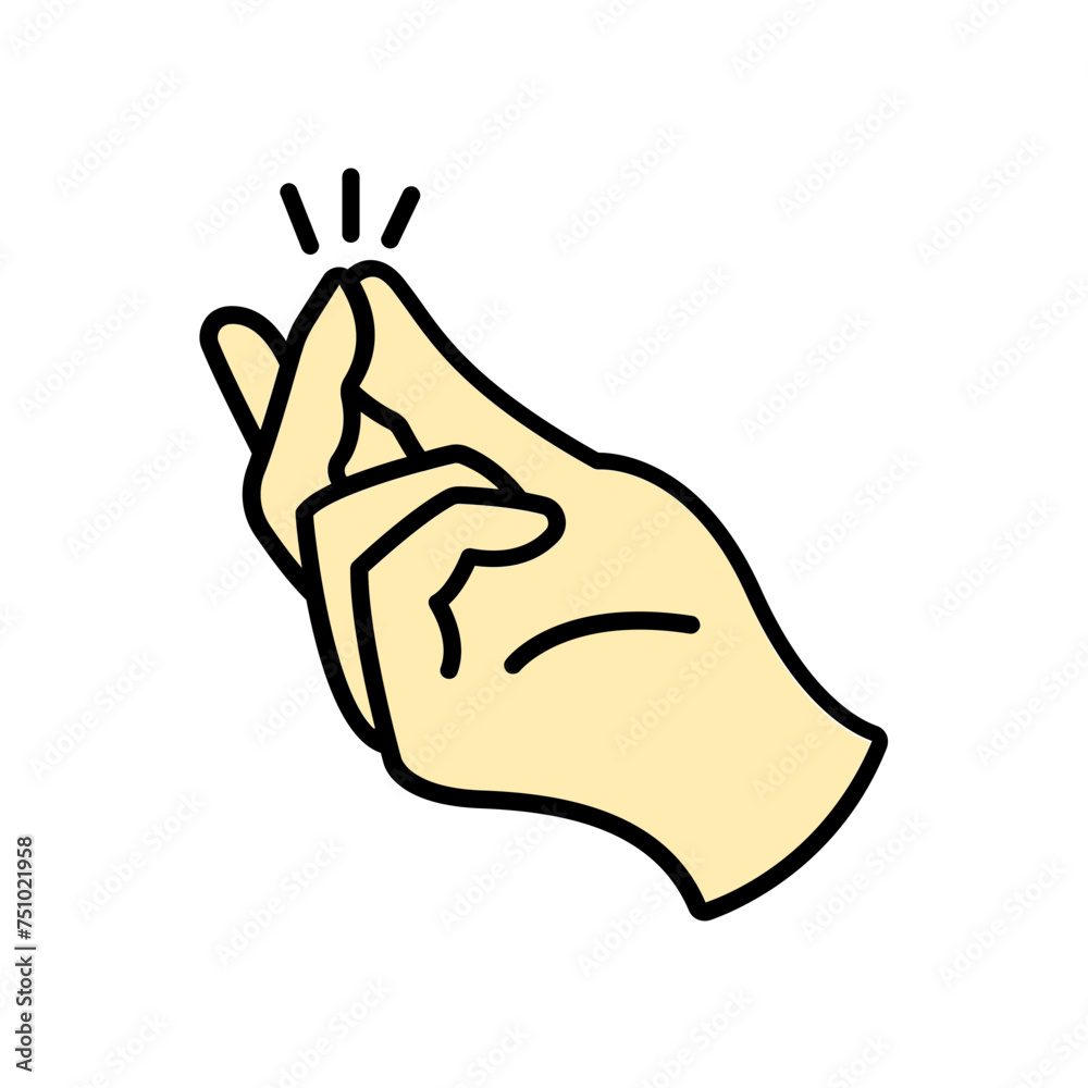 hand icon. lineal color icon hand icon. lineal color icon