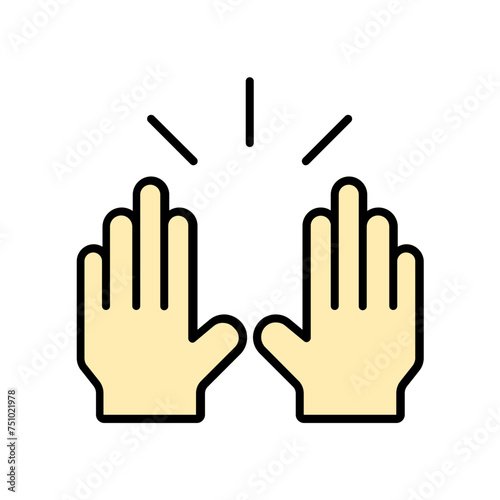 hand icon. lineal color icon