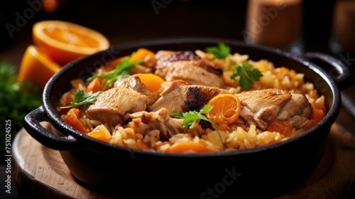 a bowl of food with meat and rice