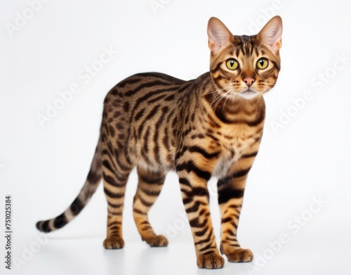 a cat standing on a white background © sam