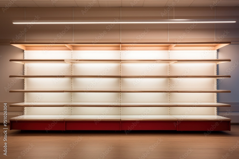 a store shelf with lights a store shelf with lights