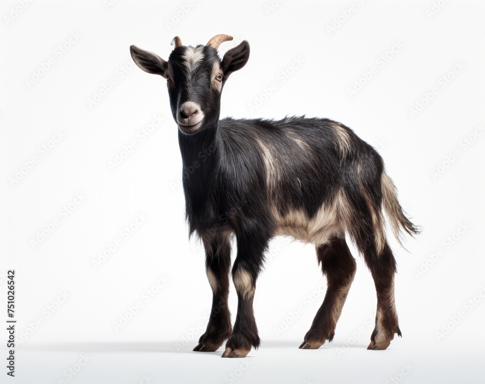 a black and white goat