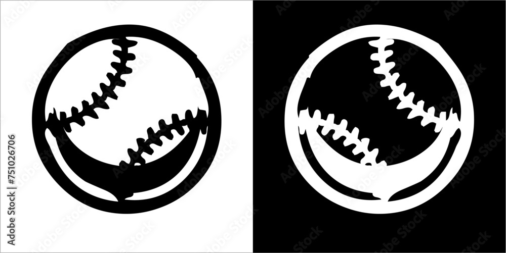 Illustration vector graphics of baseball icon Illustration vector graphics of baseball icon