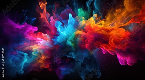 a colorful explosion of smoke