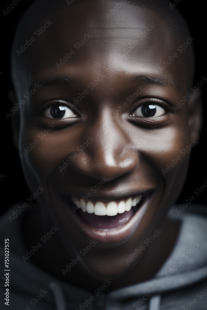 a close-up of a man smiling a close-up of a man smiling
