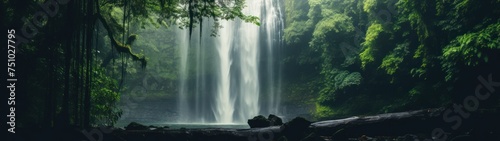 a waterfall in the forest photo