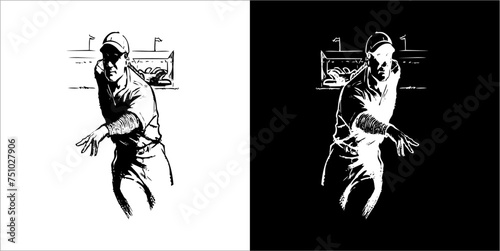 Illustration vector graphics of baseball icon